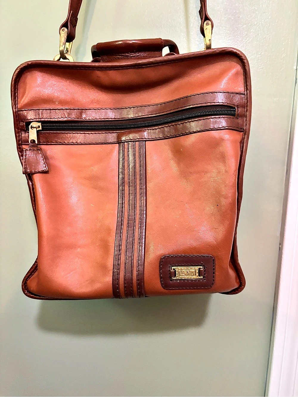 Tignanello Brown Leather Laptop Bag